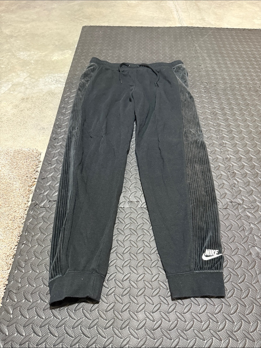 Nike Women's Heritage velour tracksuit half-zip crop hoodie/matching jogger L/XL - Picture 8 of 11